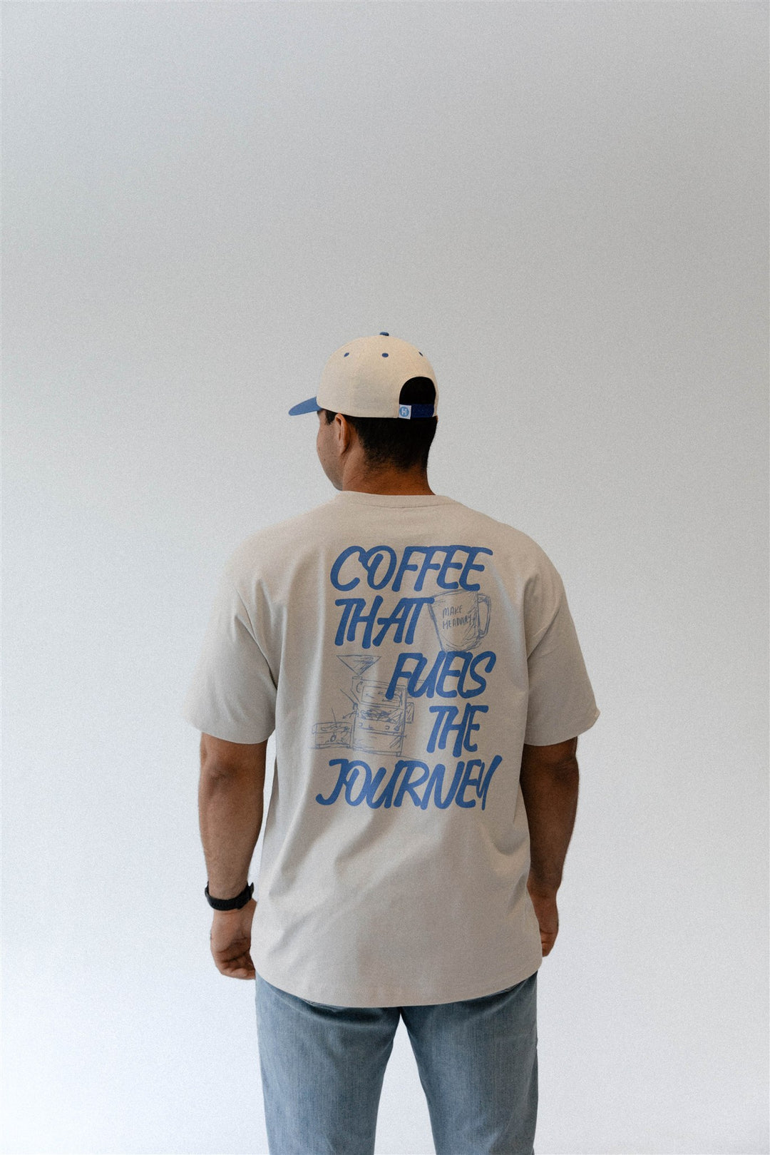 Boxy Heavyweight 'Coffee That Fuels the Journey' Tee